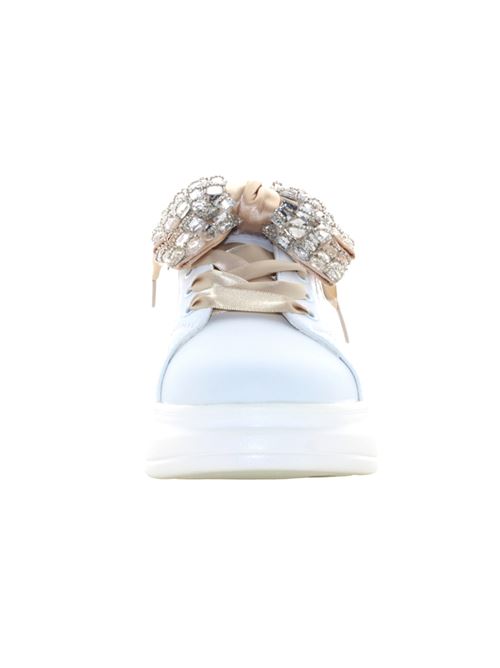 Sneaker glamour in pelle con fiocco strassato Tosca Blu TOSCA BLU | SS2402S013-00O